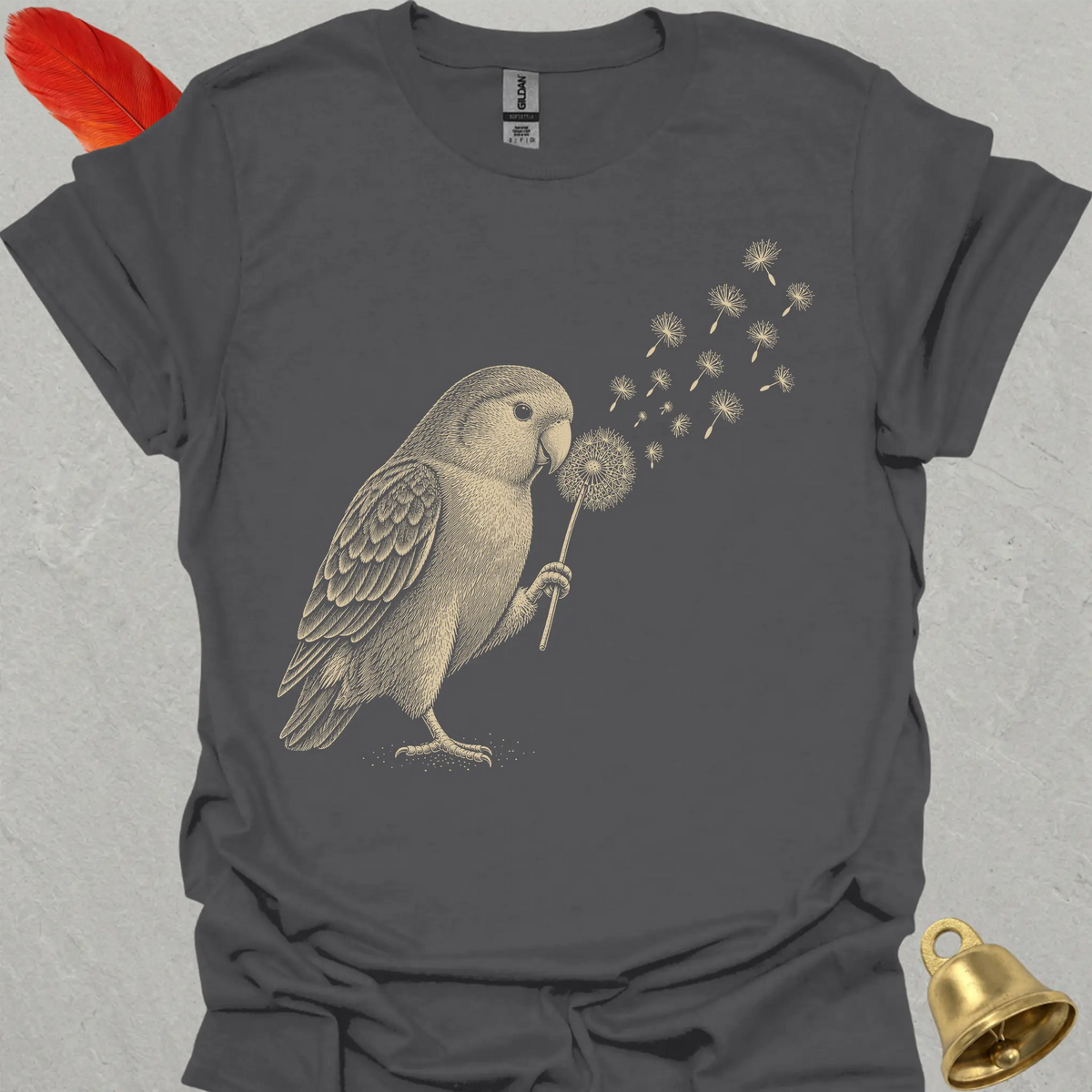 Peach-Faced Lovebird Blowing Wishes T-Shirt