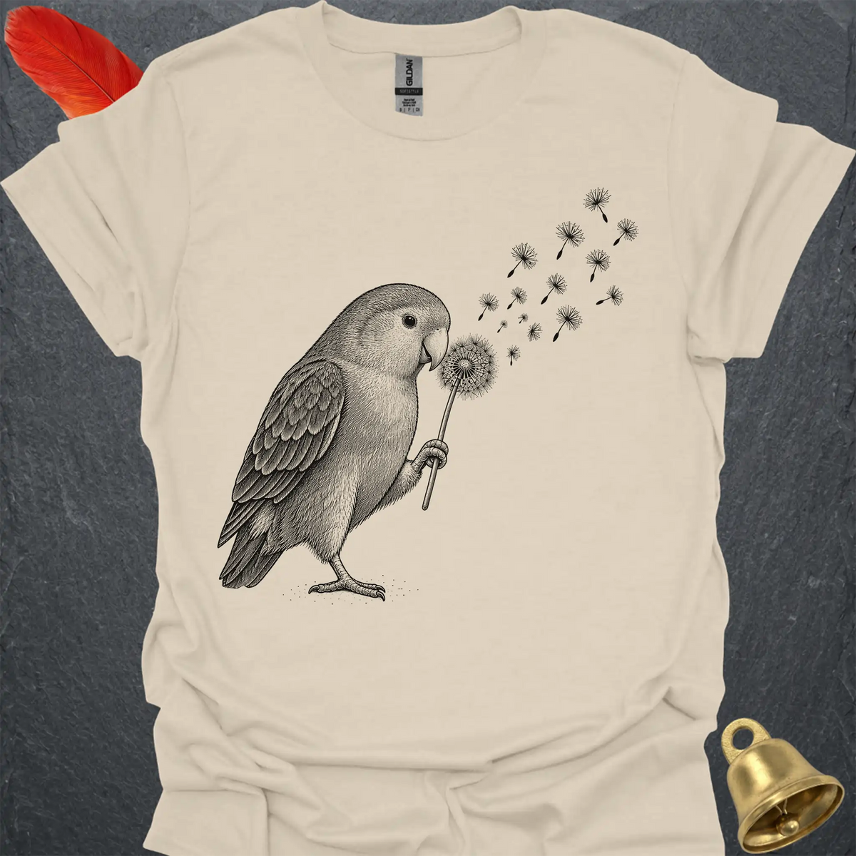 Peach-Faced Lovebird Blowing Wishes T-Shirt