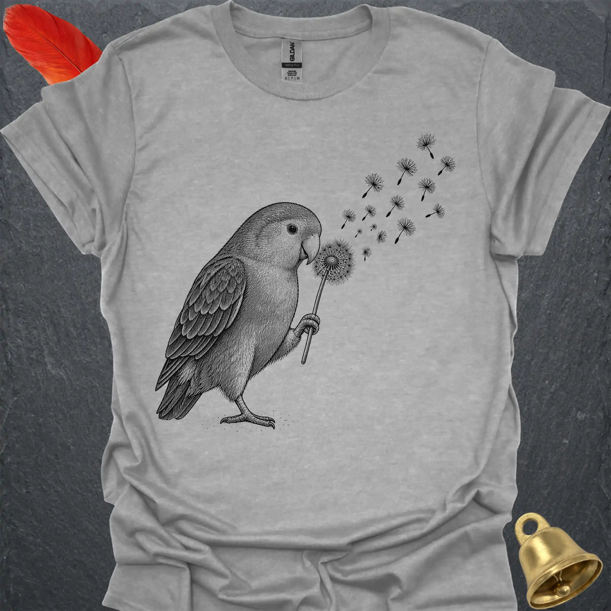 Peach-Faced Lovebird Blowing Wishes T-Shirt