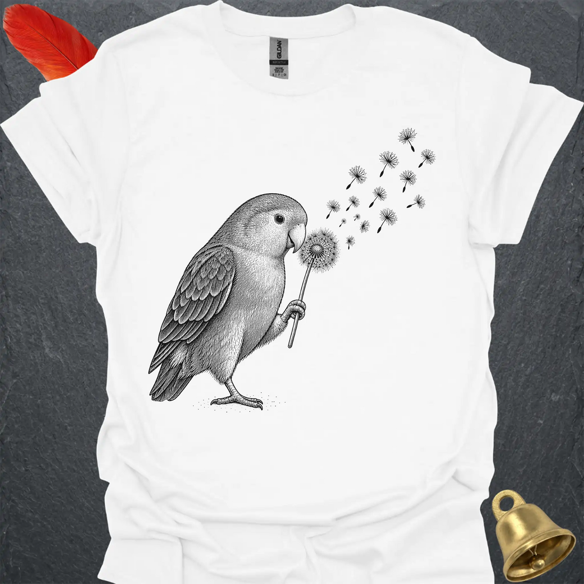 Peach-Faced Lovebird Blowing Wishes T-Shirt