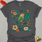 Peach-Faced Lovebird Boho Flower T-Shirt