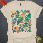 Peach-Faced Lovebird Boho Flower T-Shirt