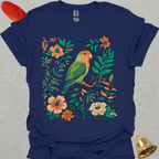 Peach-Faced Lovebird Boho Flower T-Shirt