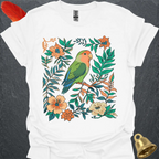 Peach-Faced Lovebird Boho Flower T-Shirt