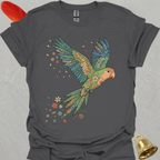 Peach-Faced Lovebird Flying Flower T-Shirt