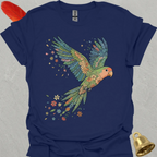 Peach-Faced Lovebird Flying Flower T-Shirt