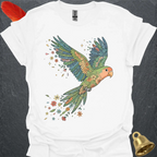 Peach-Faced Lovebird Flying Flower T-Shirt