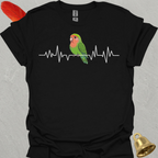Peach-Faced Lovebird Heartbeat T-Shirt