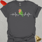 Peach-Faced Lovebird Heartbeat T-Shirt