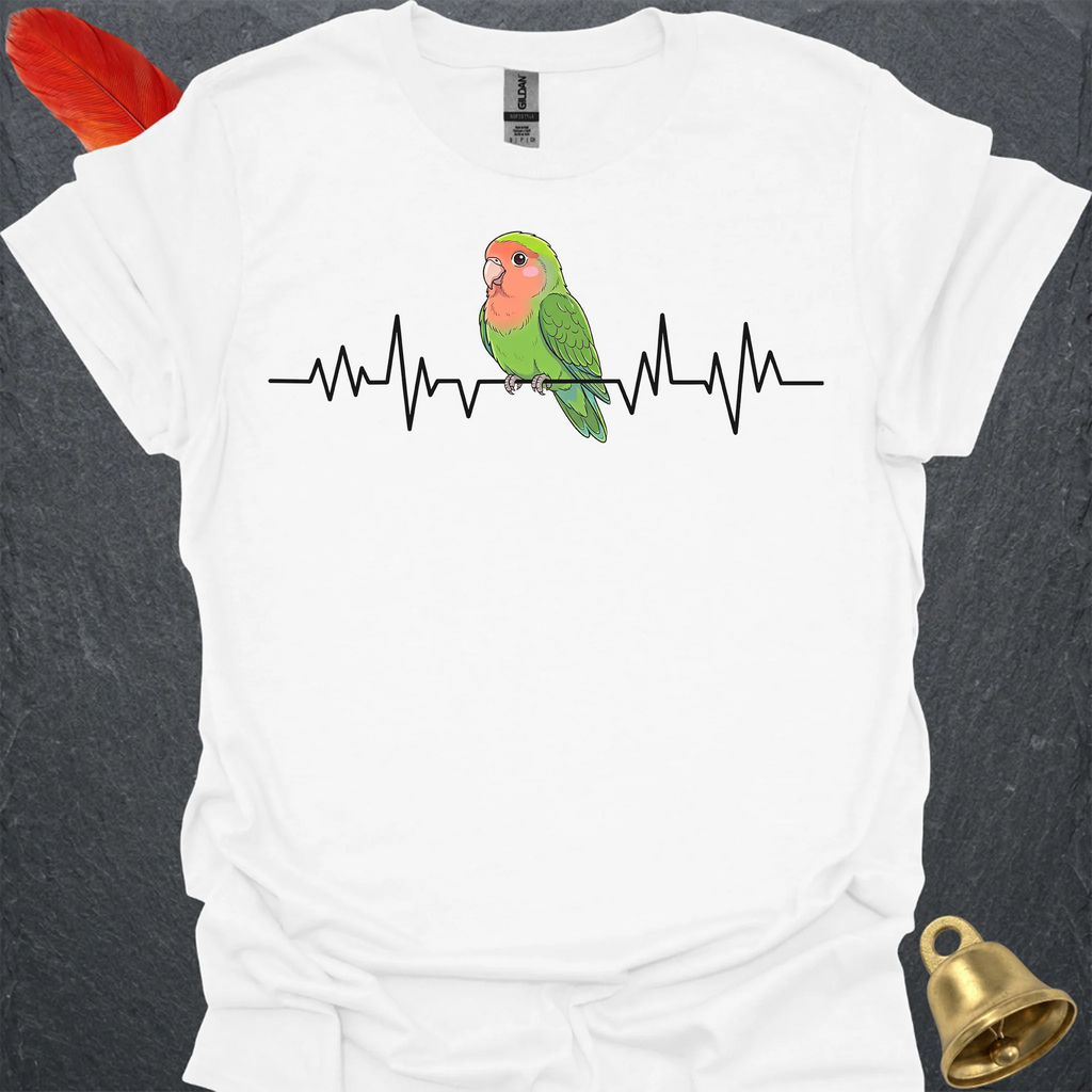 Peach-Faced Lovebird Heartbeat T-Shirt