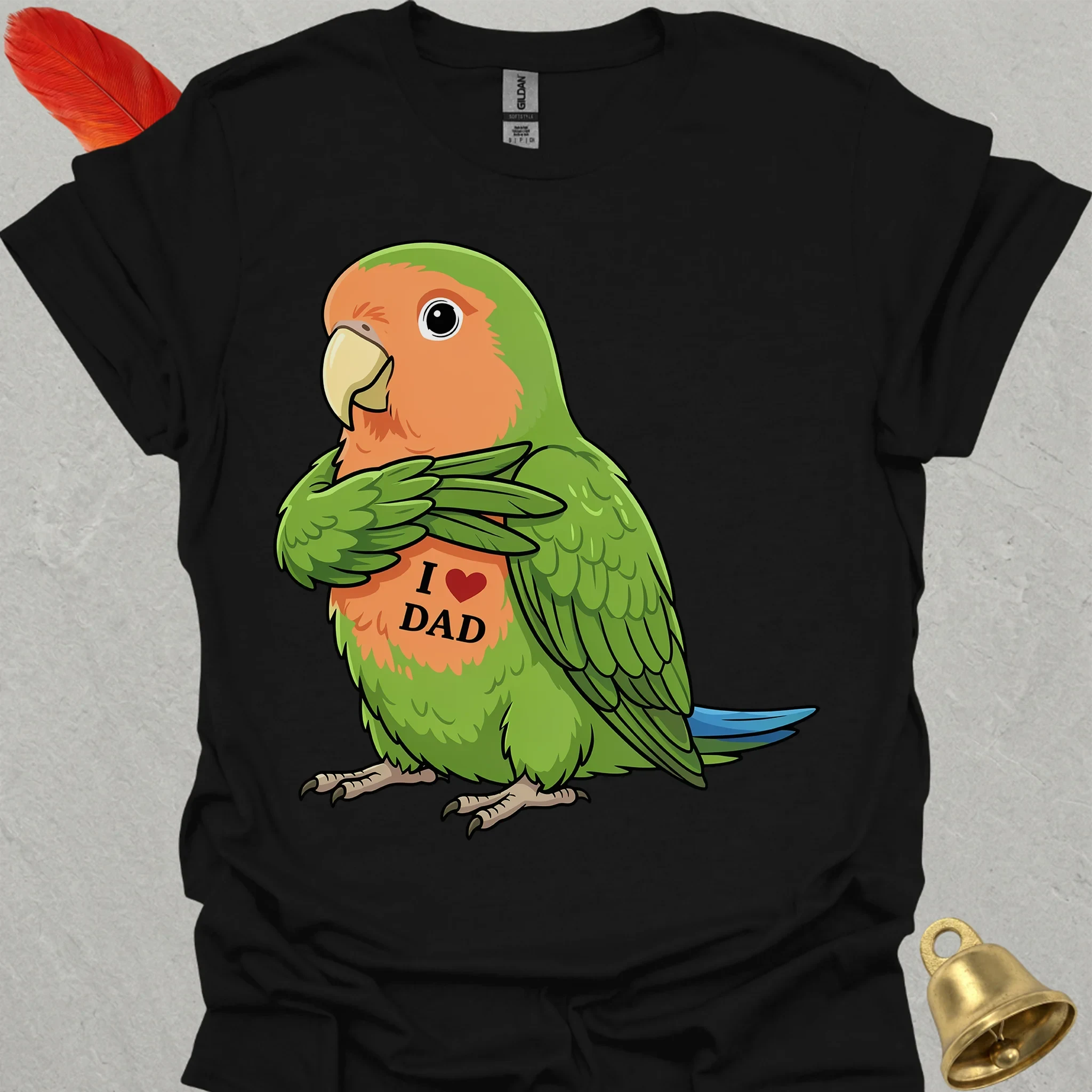 Peach-Faced Lovebird I Love Dad T-Shirt