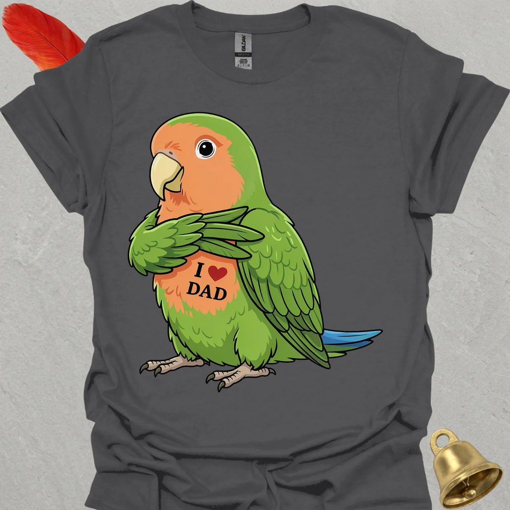 Peach-Faced Lovebird I Love Dad T-Shirt
