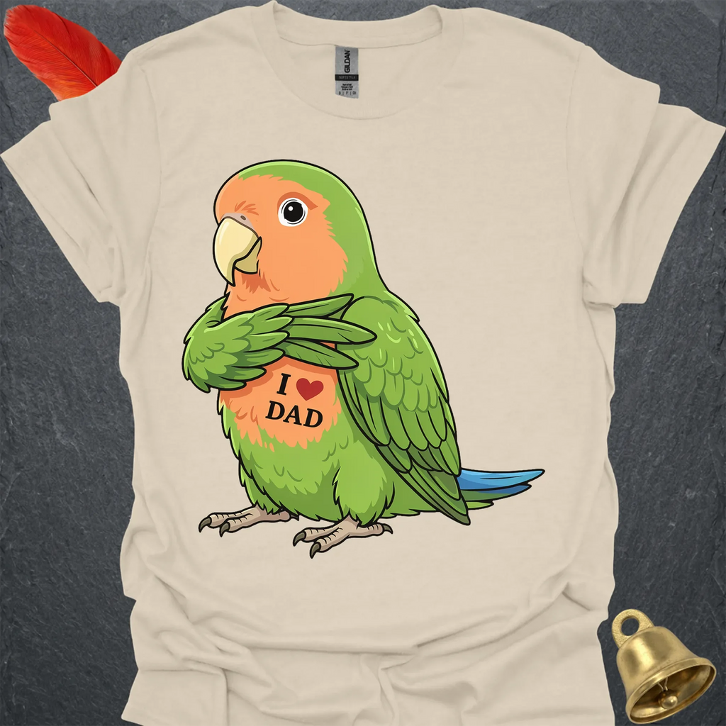 Peach-Faced Lovebird I Love Dad T-Shirt