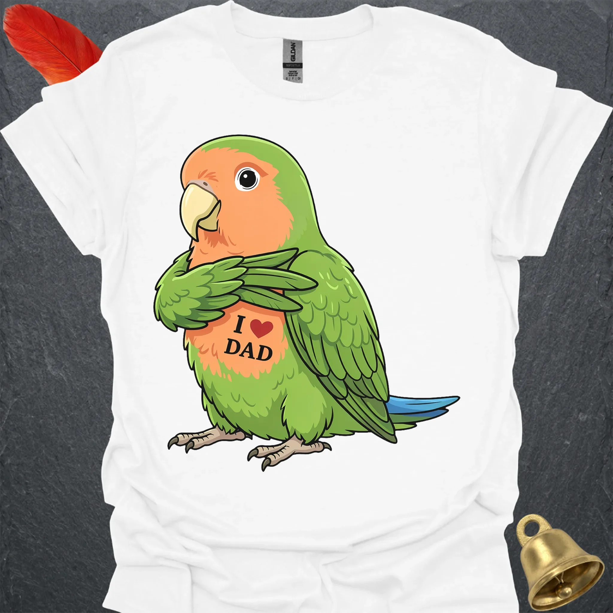 Peach-Faced Lovebird I Love Dad T-Shirt