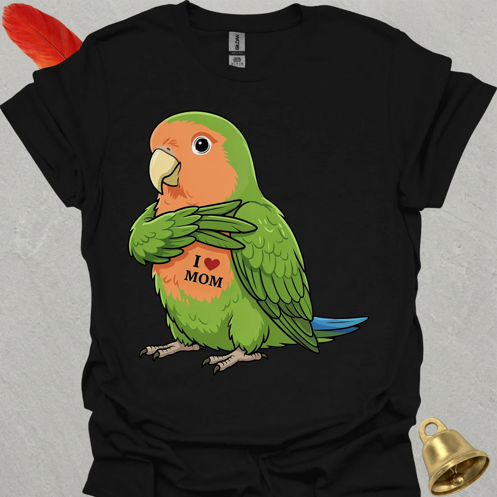 Peach-Faced Lovebird I Love Mom T-Shirt