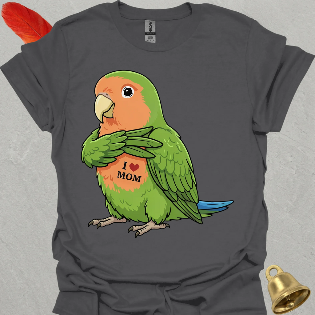 Peach-Faced Lovebird I Love Mom T-Shirt