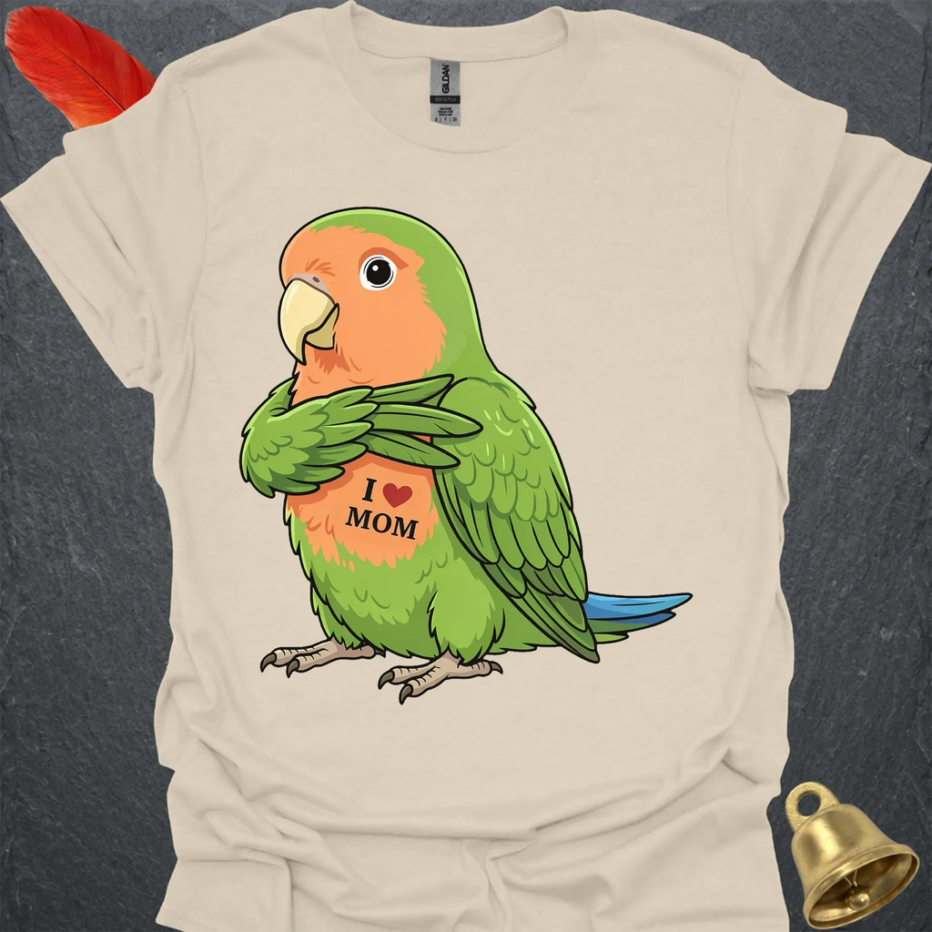 Peach-Faced Lovebird I Love Mom T-Shirt