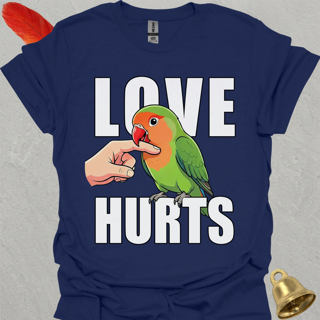 Peach-Faced Lovebird Love Hurts T-Shirt