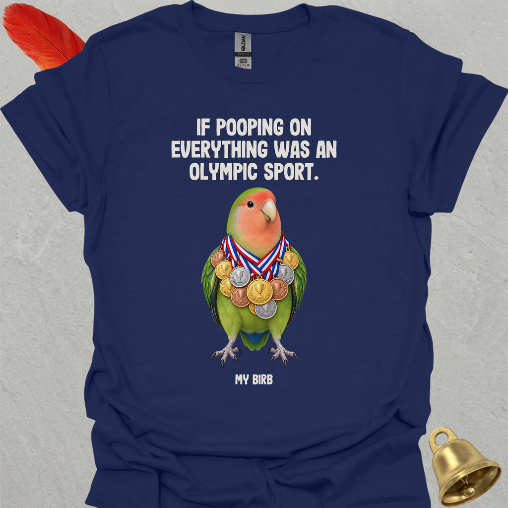 Peach-Faced Lovebird Olympic Pooper T-Shirt
