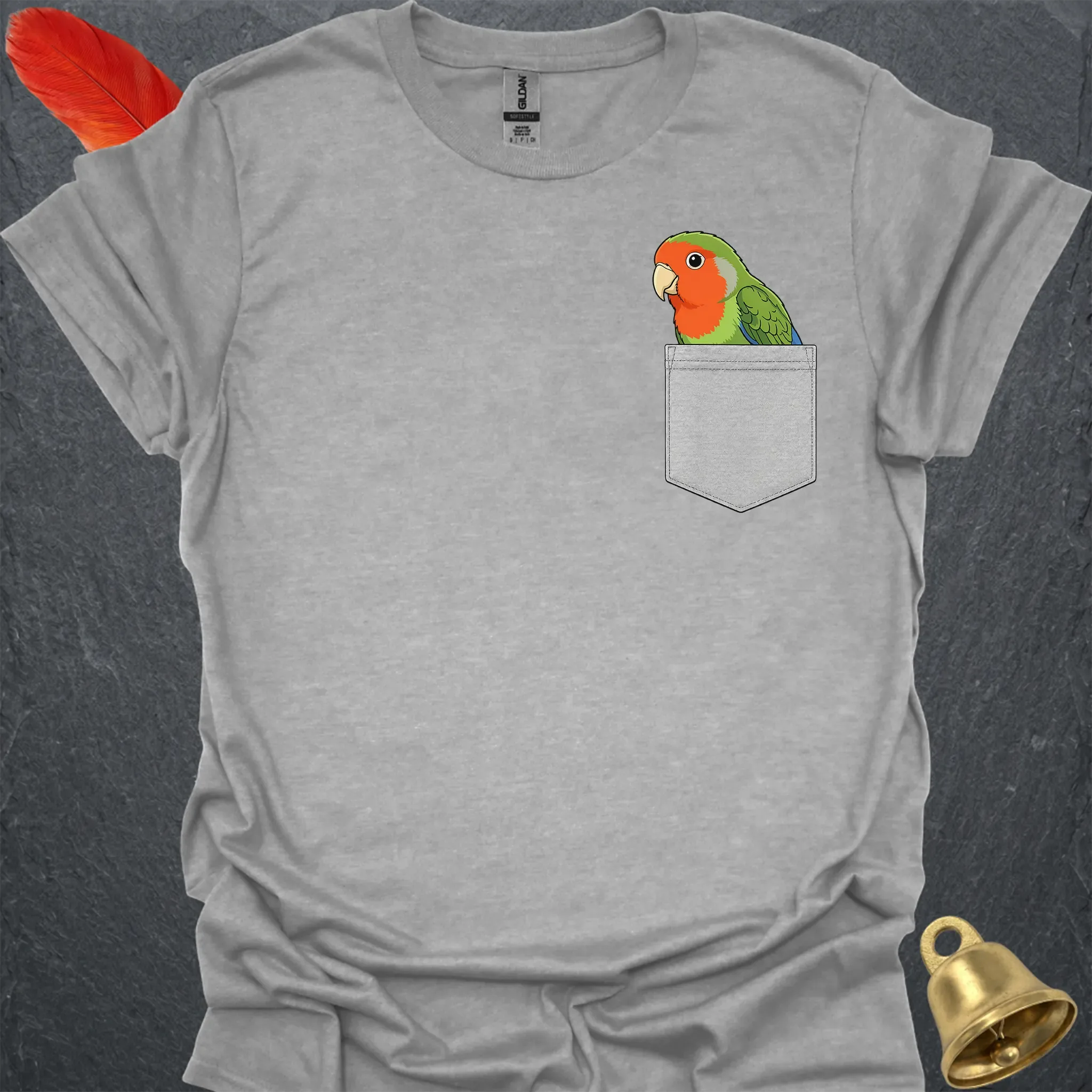 Peach-Faced Lovebird Pocket T-Shirt