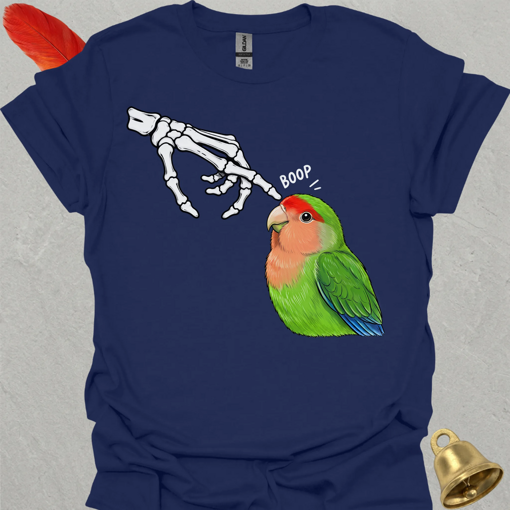 Peach-Faced Lovebird Skeleton Boop T-Shirt