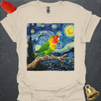 Peach-Faced Lovebird Starry Night T-Shirt