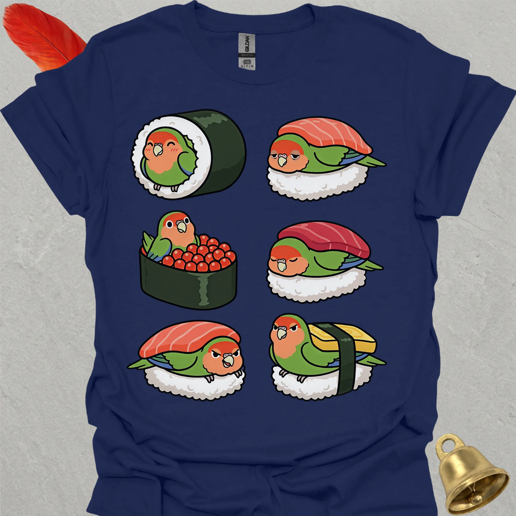 Peach-Faced Lovebird Sushi T-Shirt