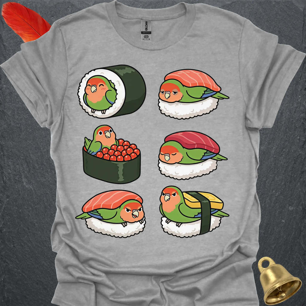 Peach-Faced Lovebird Sushi T-Shirt