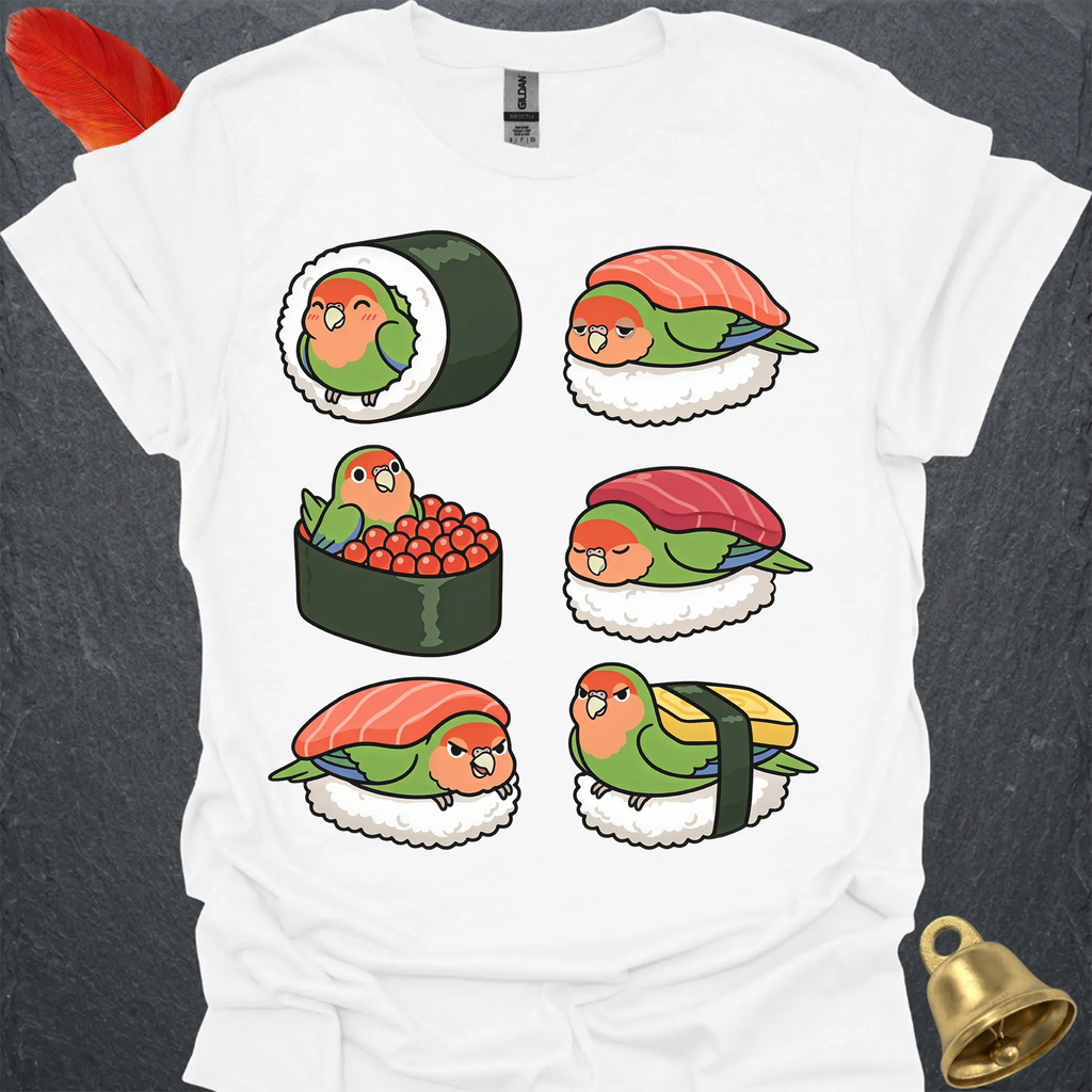 Peach-Faced Lovebird Sushi T-Shirt