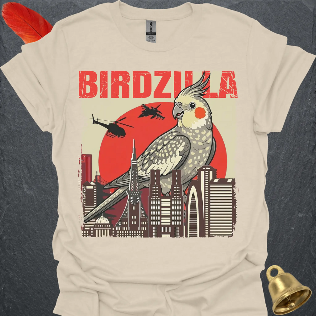 Pearl Cockatiel Birdzilla T-Shirt