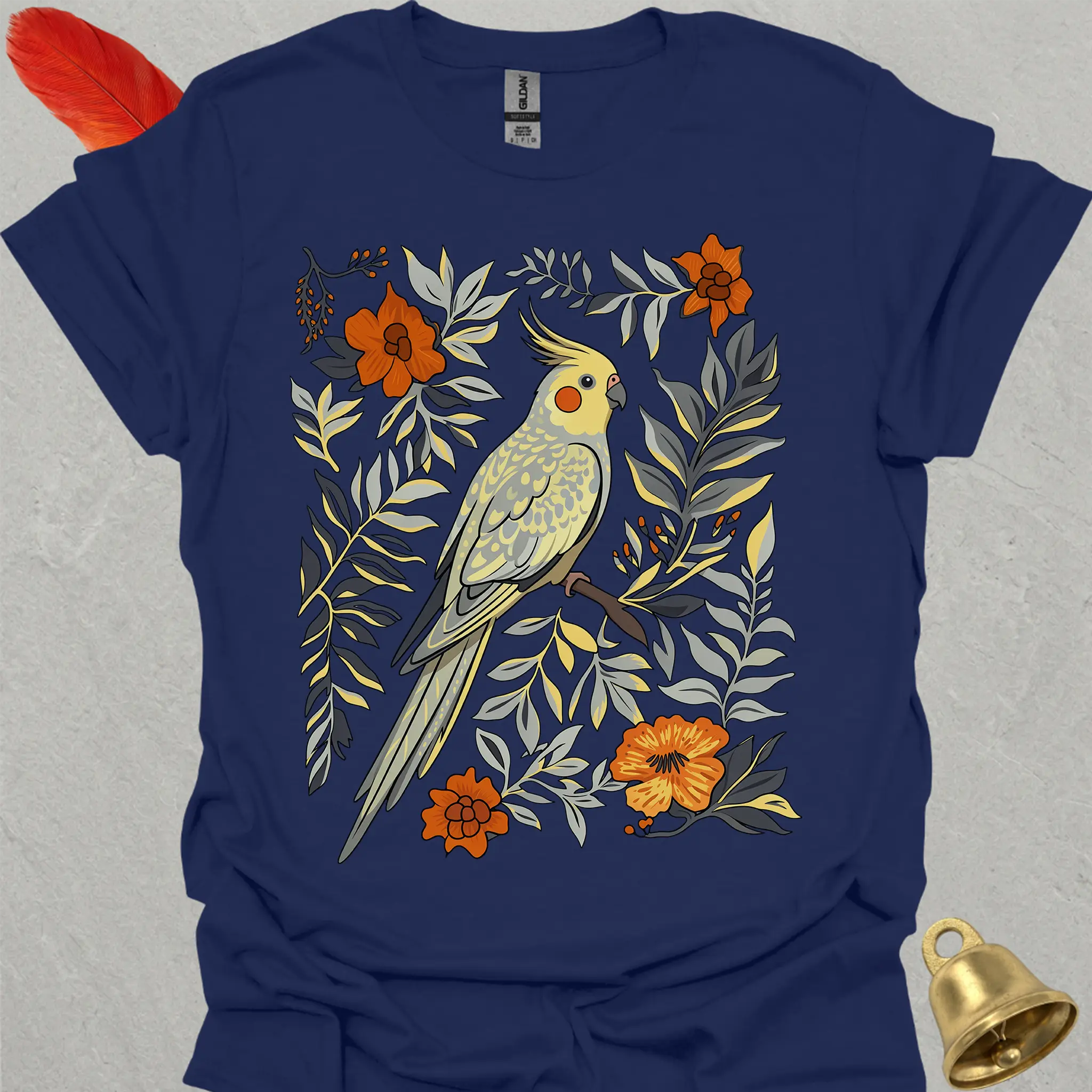 Pearl Cockatiel Boho Flower T-Shirt
