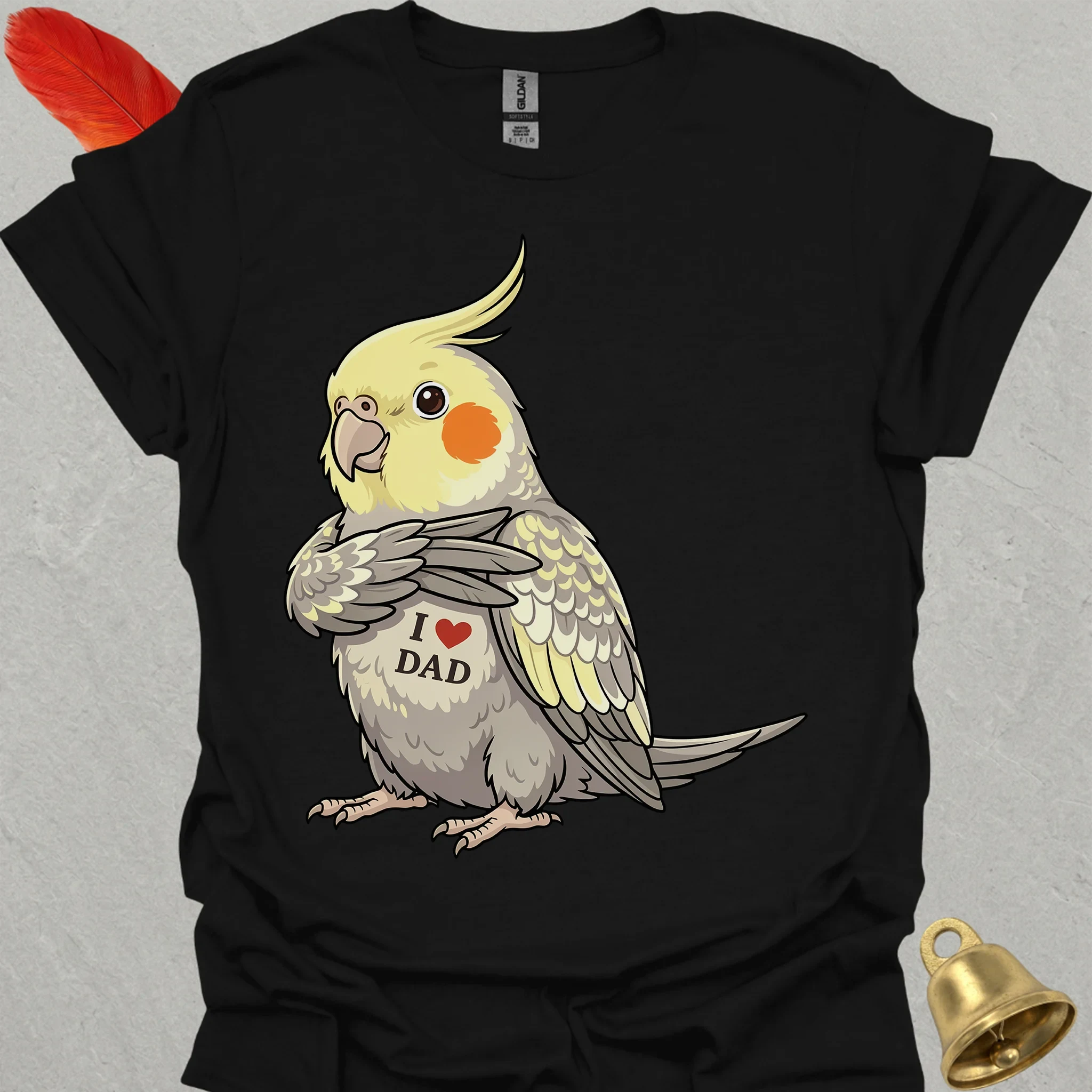 Pearl Cockatiel I Love Dad T-Shirt