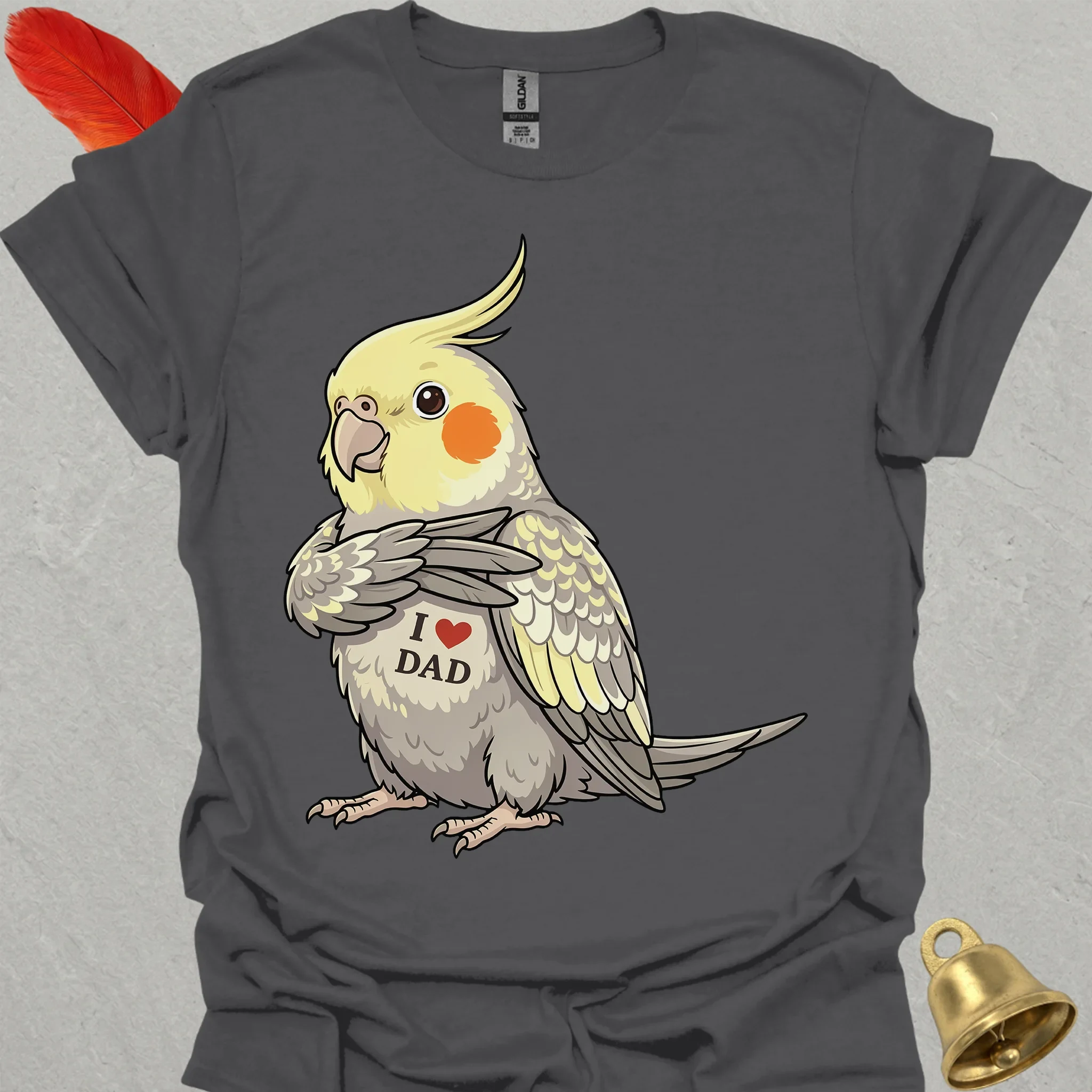 Pearl Cockatiel I Love Dad T-Shirt