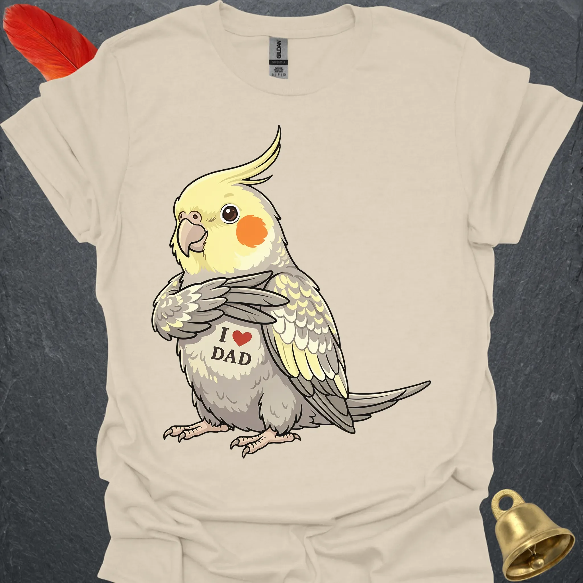 Pearl Cockatiel I Love Dad T-Shirt