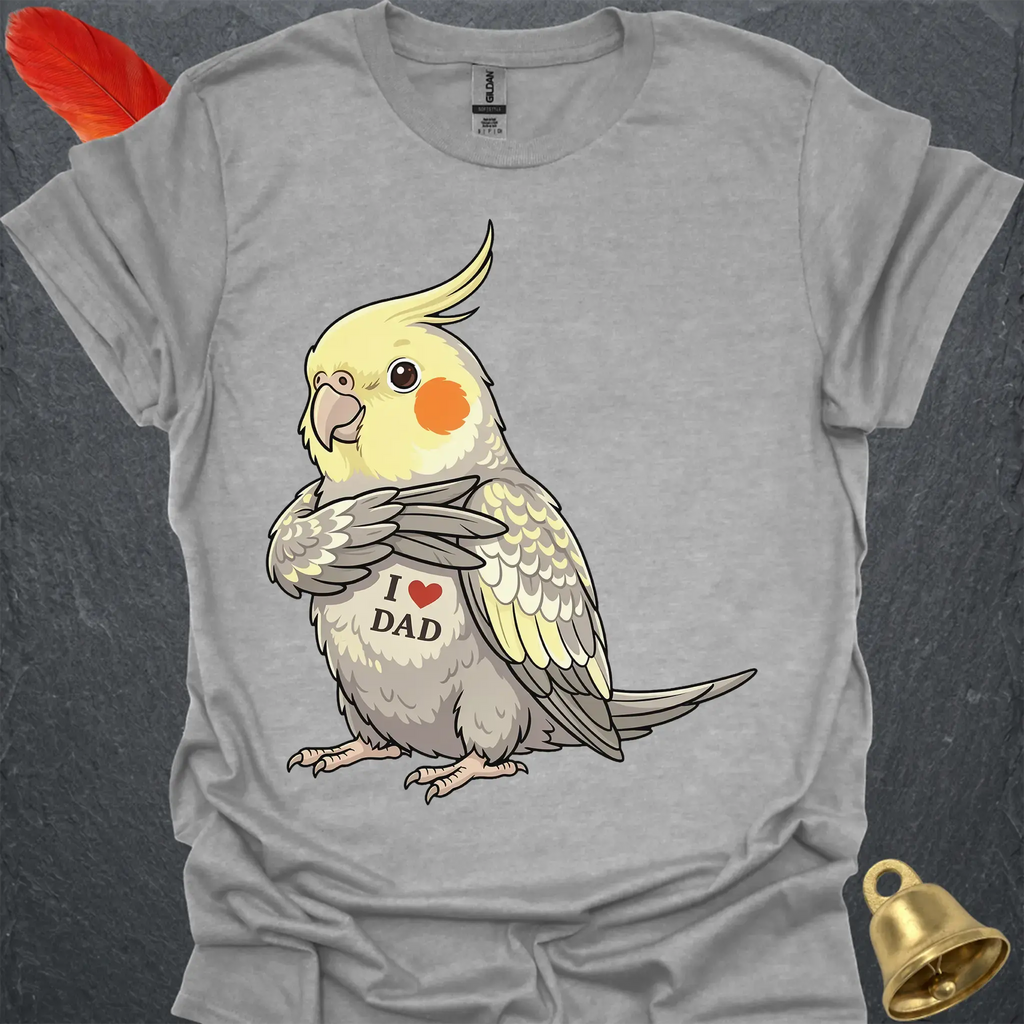 Pearl Cockatiel I Love Dad T-Shirt
