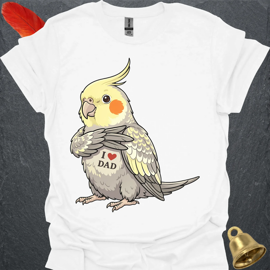 Pearl Cockatiel I Love Dad T-Shirt