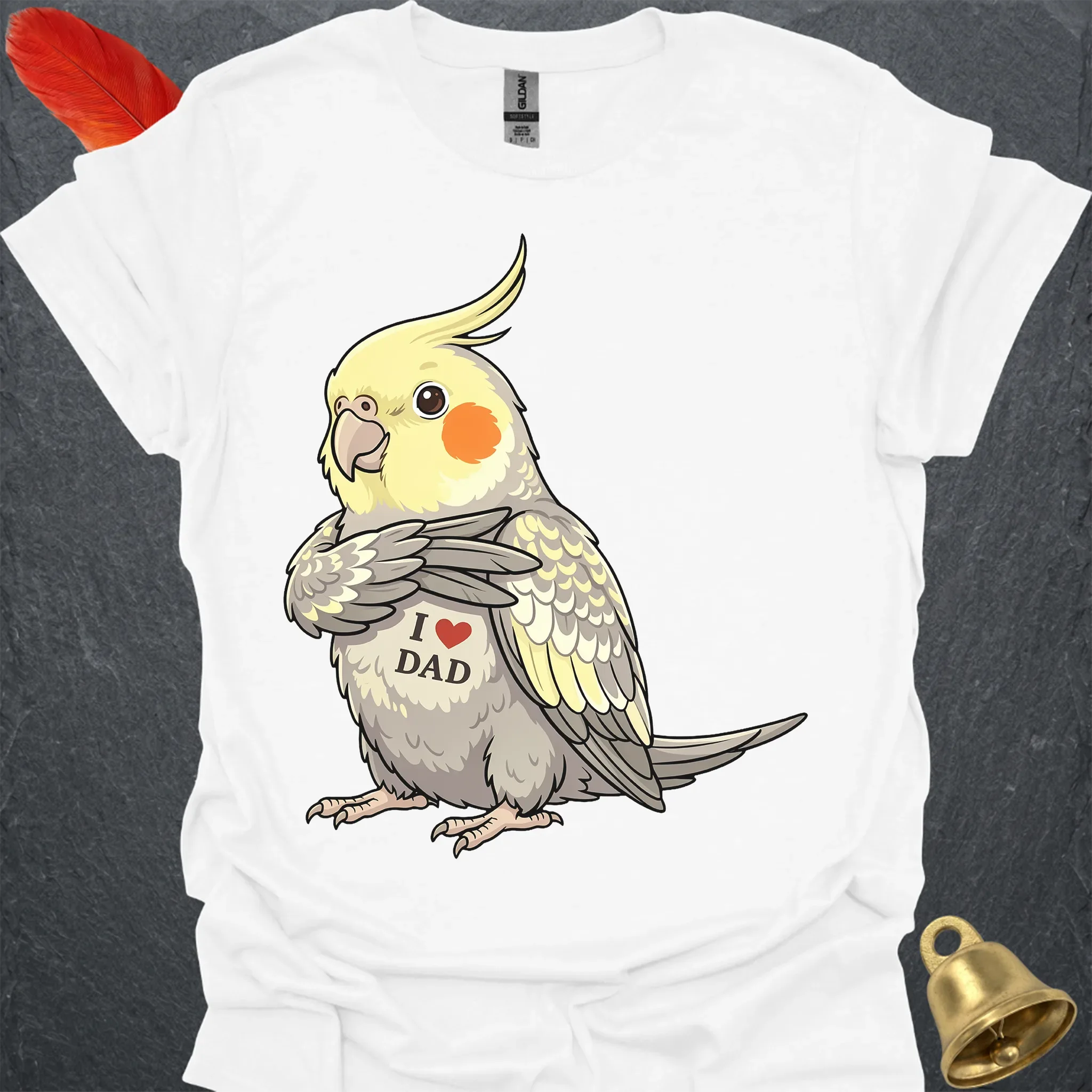 Pearl Cockatiel I Love Dad T-Shirt