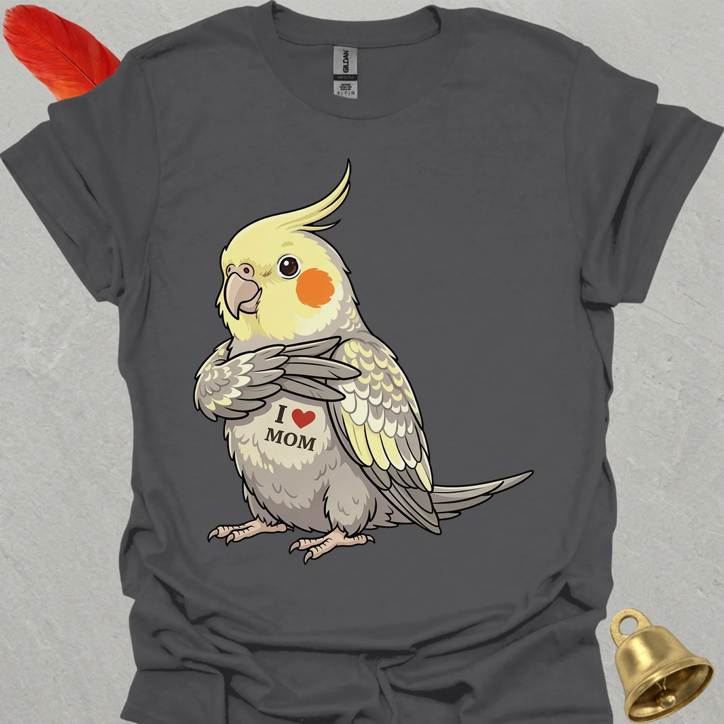 Pearl Cockatiel I Love Mom T-Shirt