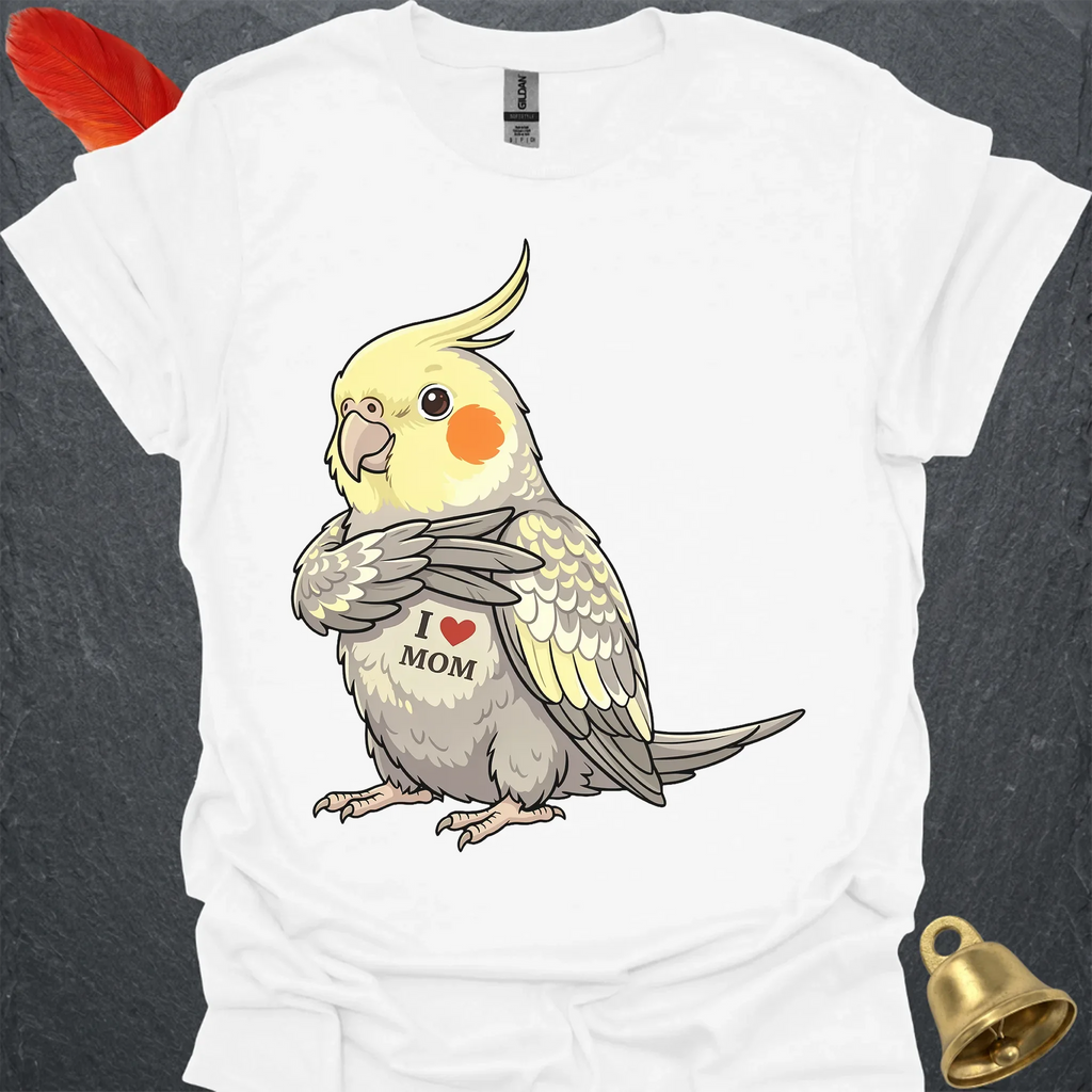 Pearl Cockatiel I Love Mom T-Shirt