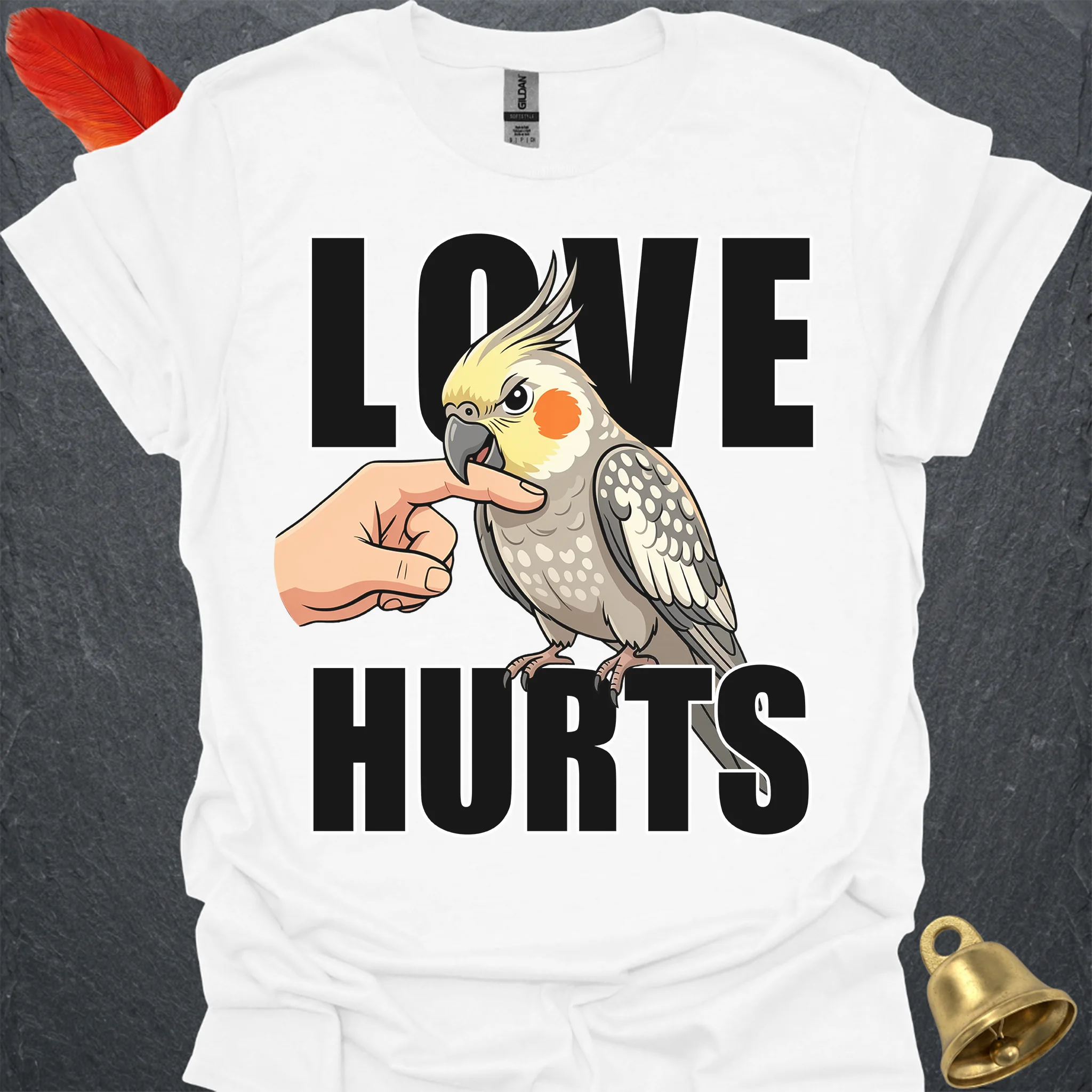 Pearl Cockatiel Love Hurts T-Shirt
