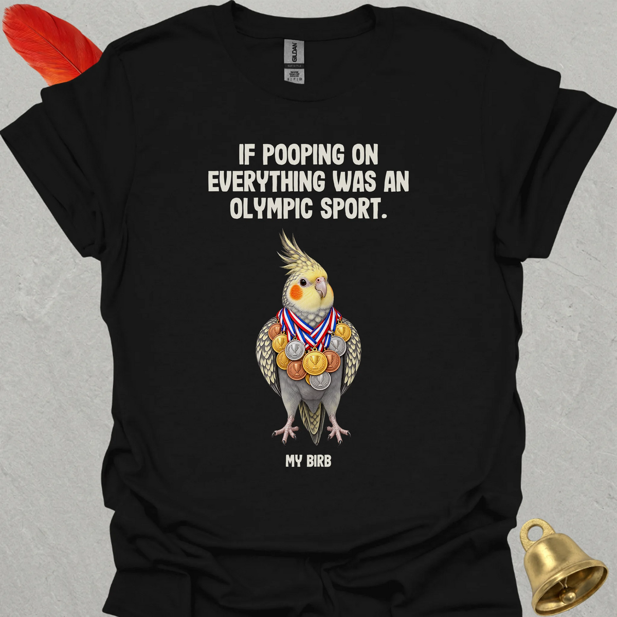 Pearl Cockatiel Olympic Pooper T-Shirt