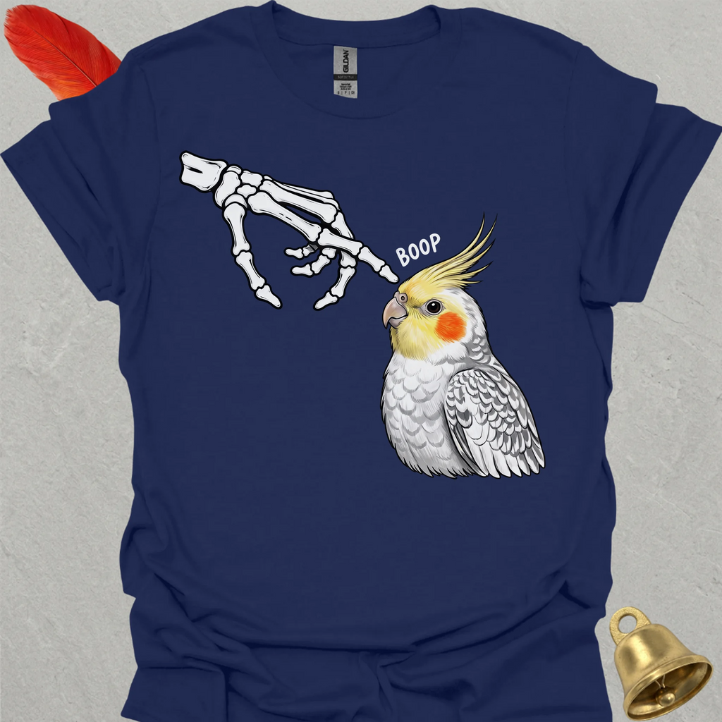 Pearl Cockatiel Skeleton Boop T-Shirt