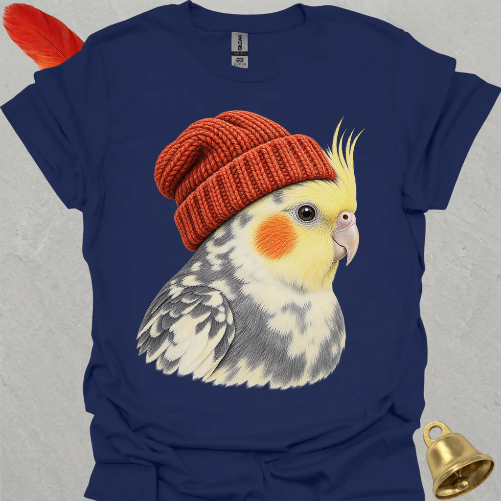 Pied Cockatiel Beanie T-Shirt