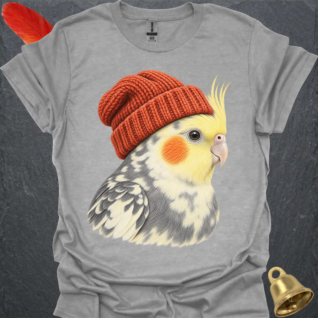 Pied Cockatiel Beanie T-Shirt