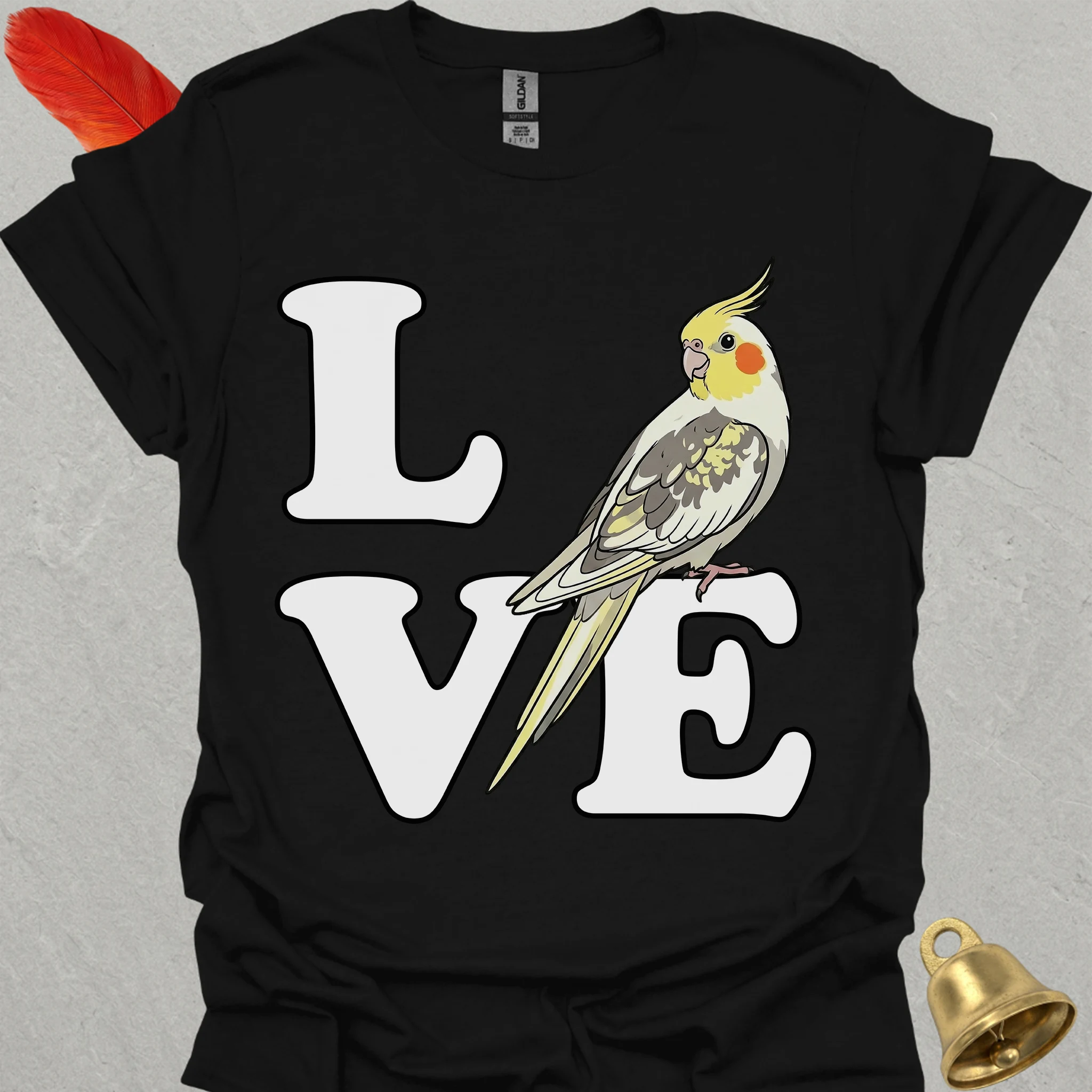Pied Cockatiel Bird Love T-Shirt