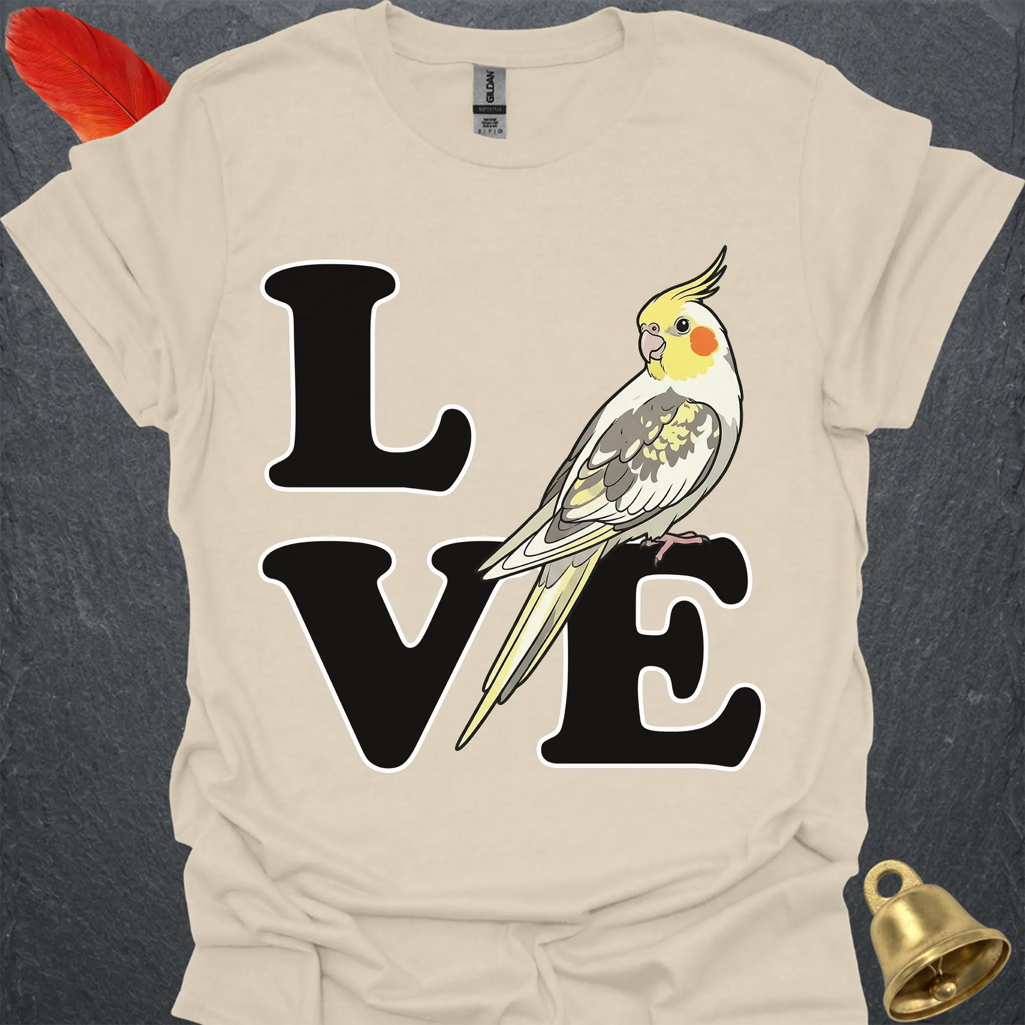 Pied Cockatiel Bird Love T-Shirt