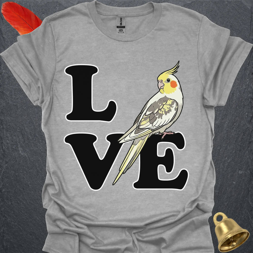 Pied Cockatiel Bird Love T-Shirt