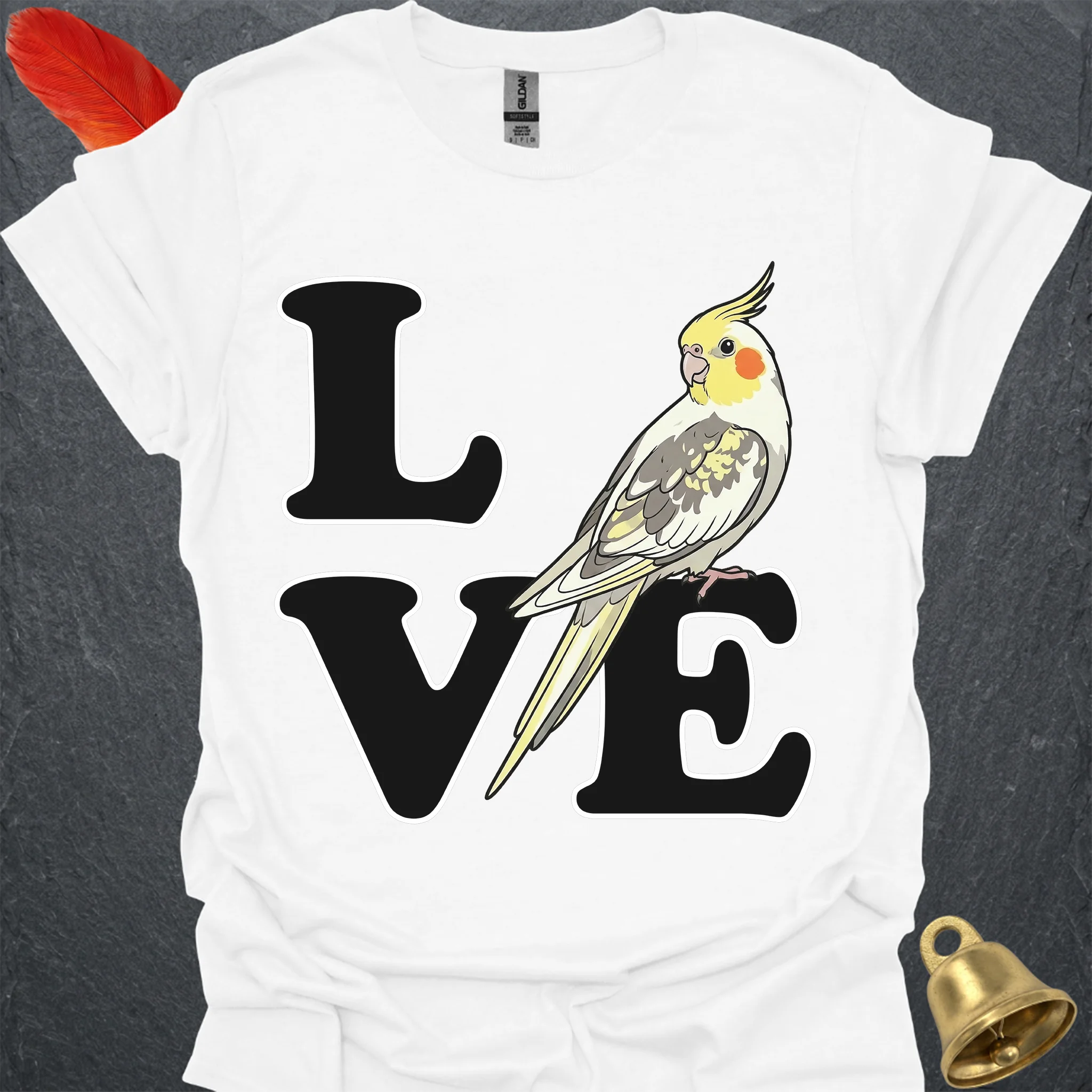 Pied Cockatiel Bird Love T-Shirt