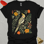 Pied Cockatiel Boho Flower T-Shirt