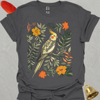 Pied Cockatiel Boho Flower T-Shirt